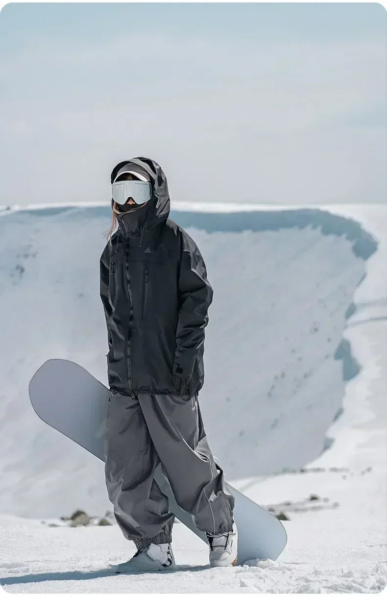 Windproof Baggy Snowpants Gray