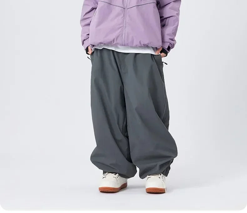 Windproof Baggy Snowpants Gray